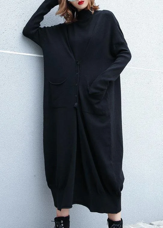 Cozy two ways to wear Sweater weather Moda black Mujer knit dress fall Herringbone Houndstooth Plaid