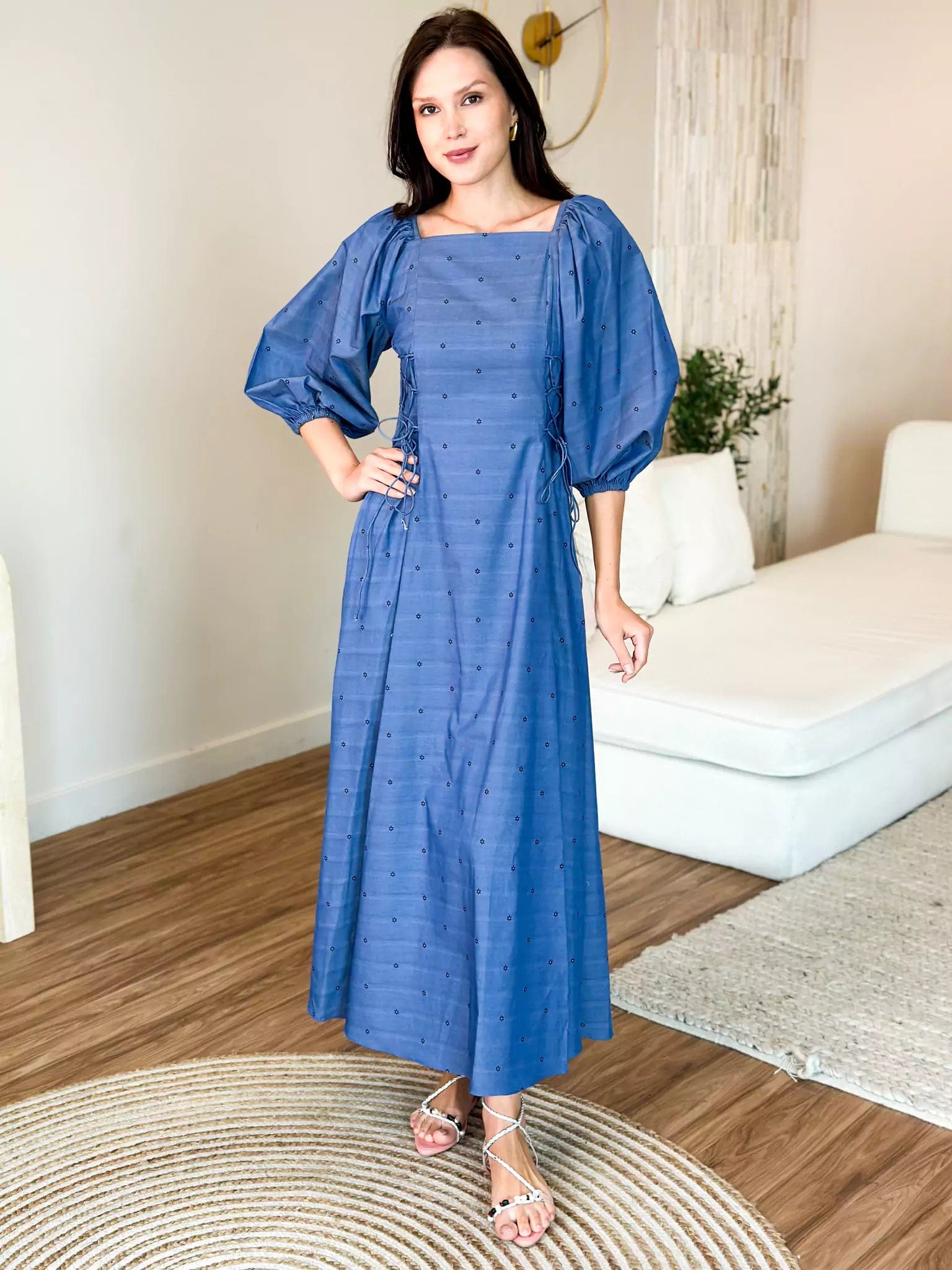 Delma Embroidered Long Dress Tunics Chic elegant
