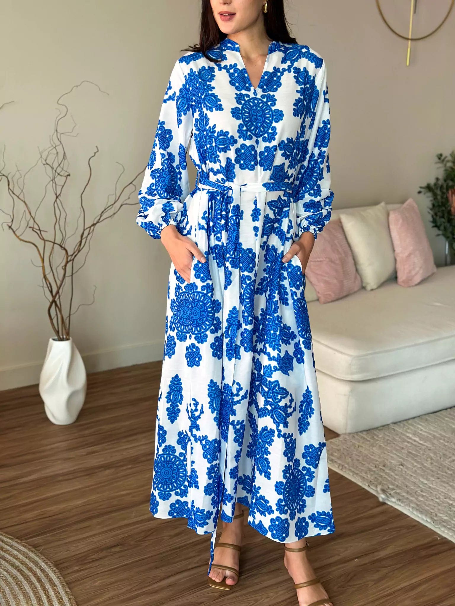 Demir Blue Long Dress Tunics Sale discount