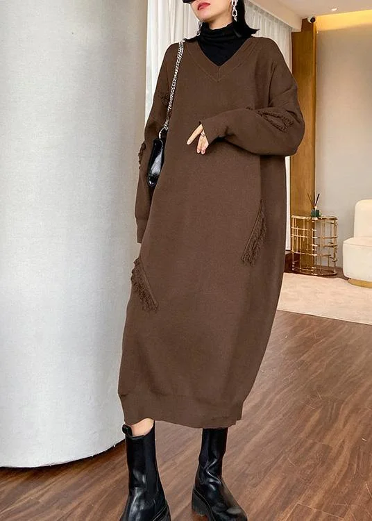 For Work v neck baggy Sweater dress outfit Moda chocolate Funny knitted dress Machine Wash Dry Clean Hand Wash For Work v neck baggy Sweater dress outfit Moda chocolate Funny knitted dress Machine Wash Dry Clean Hand Wash