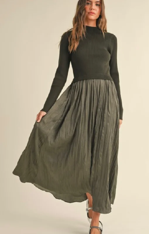In the Meadows Sweater Combo Woven Dress Denim Fabric Leather Fabric Suede Fabric