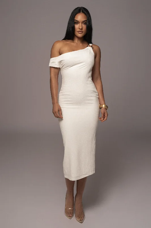 Ivory Escape Linen Dress Tunics Long Elegant