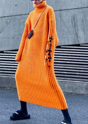 Knitted orange Sweater weather Street Style Appliques Tejidos high neck sweater dresses Lace Blend Ribbed Blend Corduroy Blend Knitted orange Sweater weather Street Style Appliques Tejidos high neck sweater dresses Lace Blend Ribbed Blend Corduroy Blend