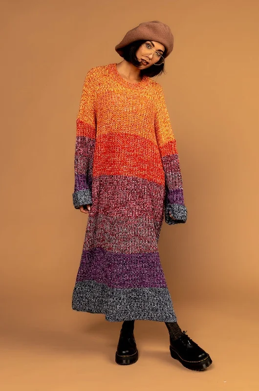 Feels Like Home Oversized Sweater Dress in Sunset *RESTOCKED* Satin Blend Silk Blend Wool Blend