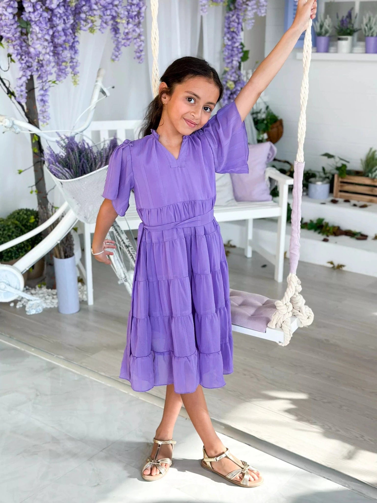 Mini Amethyst Lilac Long Dress Tunics Formal black