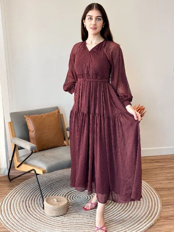 Pecan Rose Long Dress Tunics Evening elegant