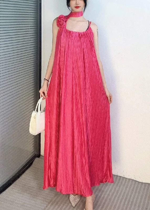 Red Floral Silk Spaghetti Strap Long Dress Cold Shoulder Summer Tunics Wedding white