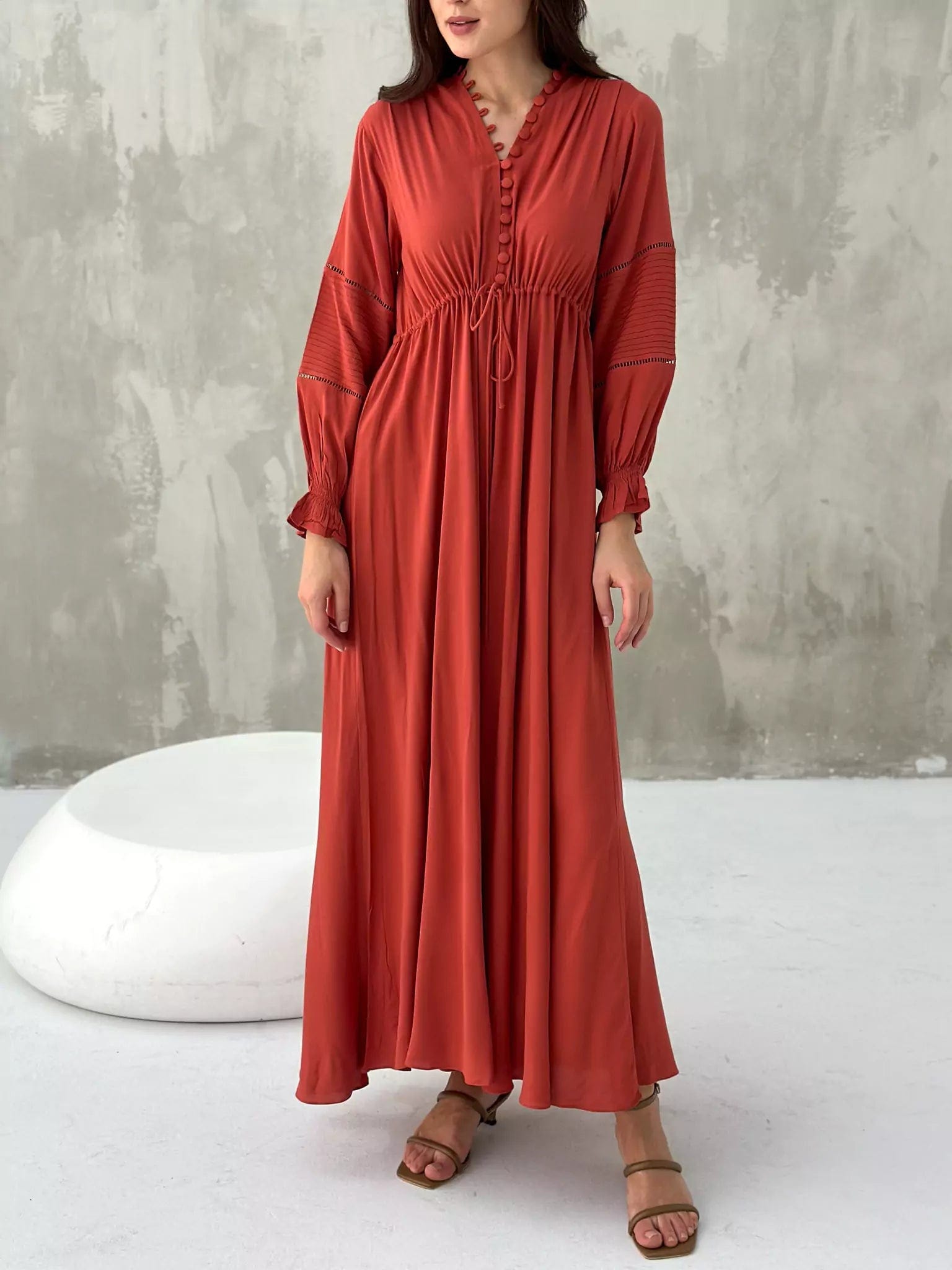 Ruston Solid Long Dress Tunics Fashionable chic
