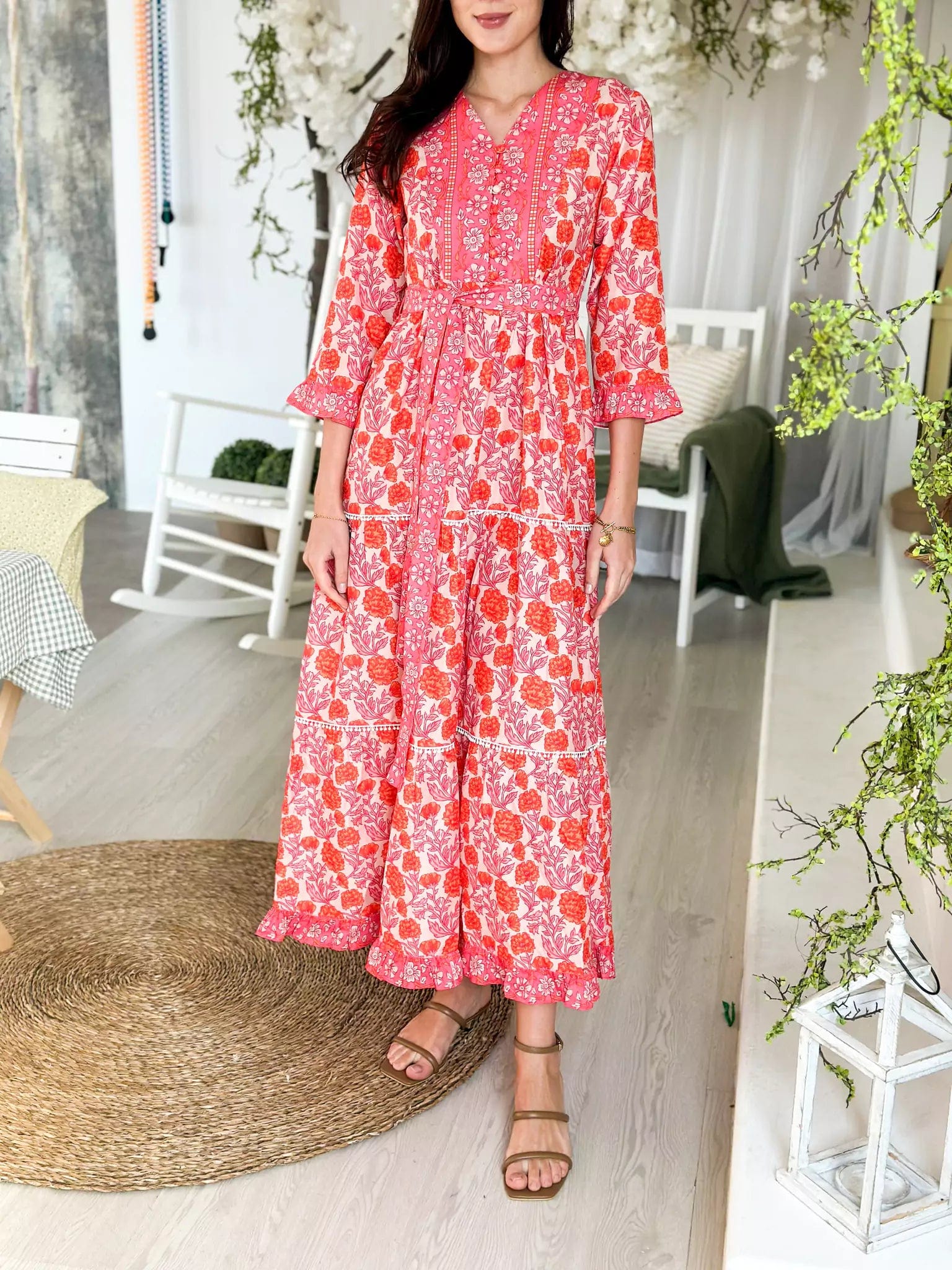 Tart Floral Long Dress Tunics Polka dots