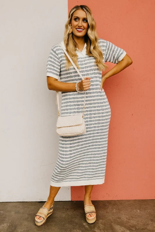 The Bodhi Open Knit Sweater Dress Herringbone Houndstooth Plaid