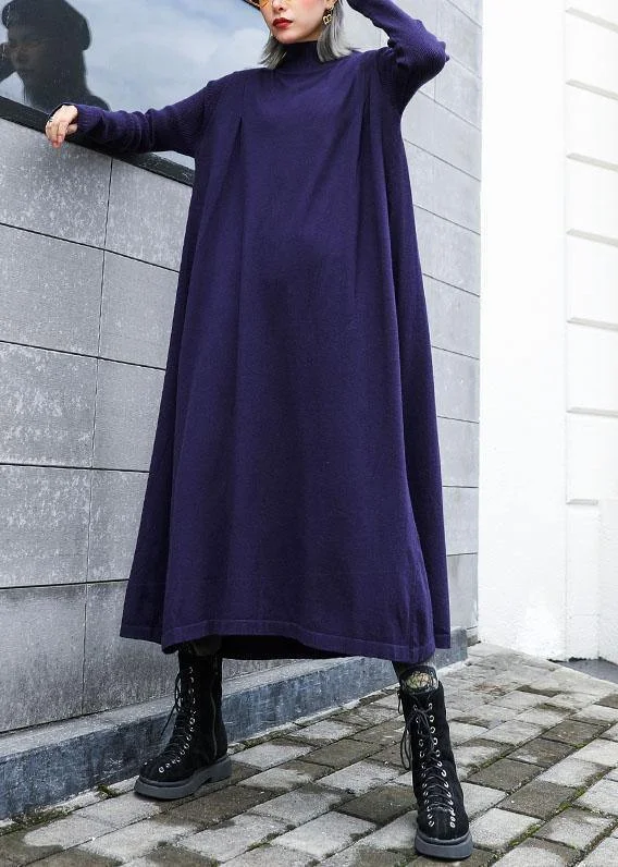Women loose hem Sweater dress outfit Vintage blue Fuzzy knit top fall Open Front Closed Front Wrap Front