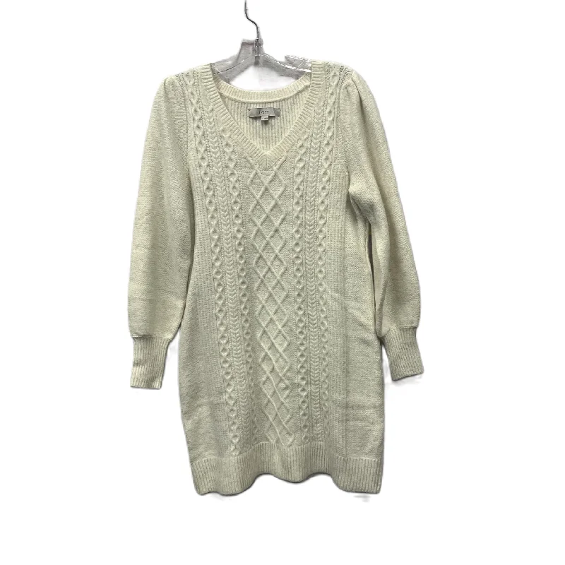 Dress Sweater By Loft In Ivory, Size: S Bright Pastel Dark