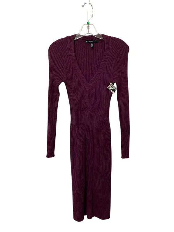 Dress Sweater By White House Black Market In Purple, Size: Xs Ribbed Striped Patterned Dress Sweater By White House Black Market In Purple, Size: Xs Ribbed Striped Patterned