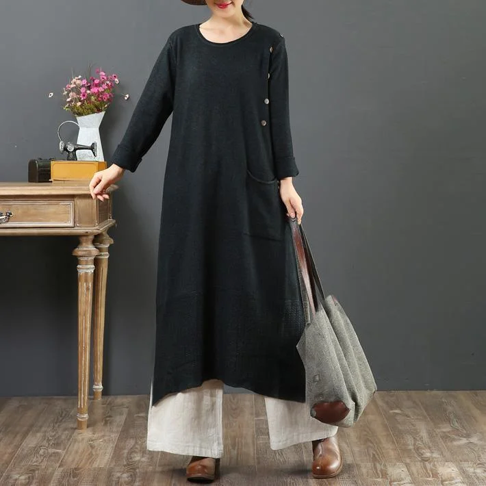 Fashion loose Sweater o neck weather plus size black Largo knit dresses Wool Sweater Cotton Sweater Cashmere Sweater