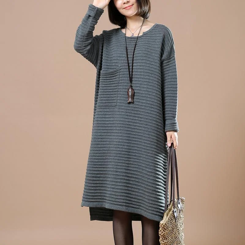 Gray sweaters oversized woman sweater dresses Layered Multi-layer Single Layer