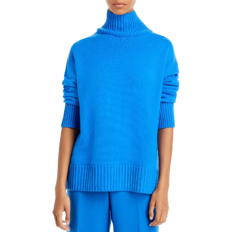 Lafayette 148 New York Womens Cashmere Stand Collar Turtleneck Sweater Chenille Blend Fleece Blend Nylon Blend