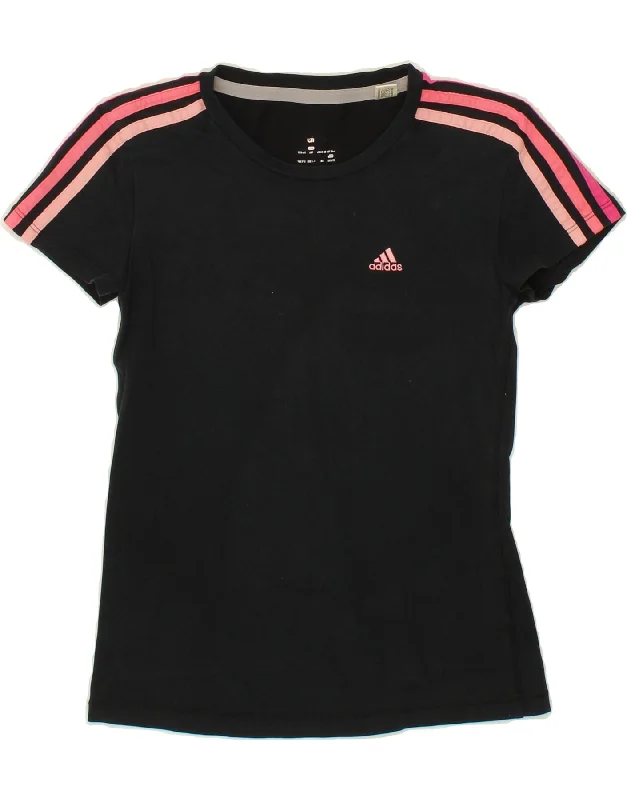 ADIDAS Womens T-Shirt Top UK 2 2XS Black