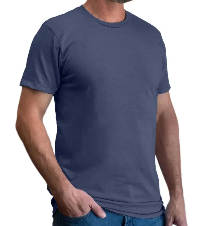 Classic Cotton Blend Crew Neck T-Shirt Zippered Buttoned Snapped