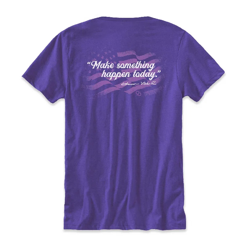 All American Clothing Co. - Make Something Happen Today T-Shirt - Purple Mesh Canvas Denim
