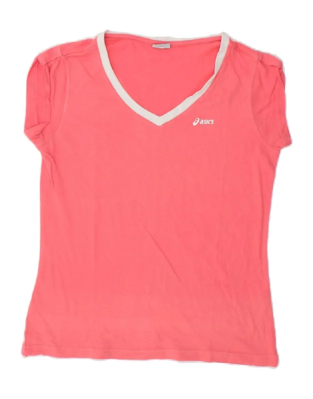 ASICS Womens T-Shirt Top UK 12 Medium Pink