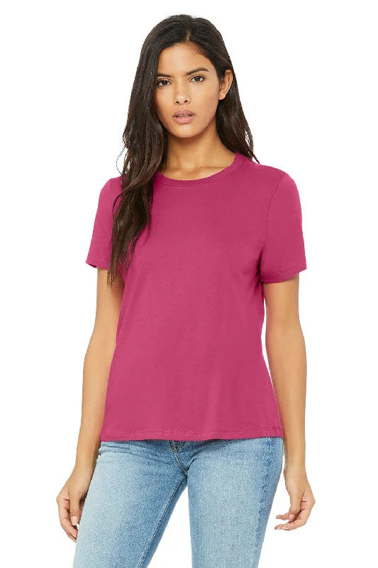 Bella + Canvas Womens Relaxed Jersey Short Sleeve Crewneck T-Shirt - Berry Pink