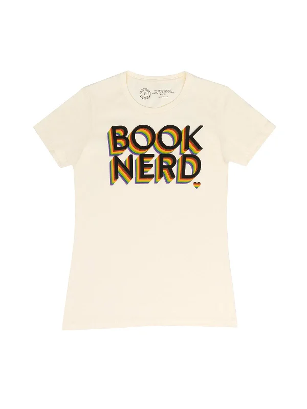 Book Nerd Pride Women's Crew T-Shirt Sequined Glittery Shiny