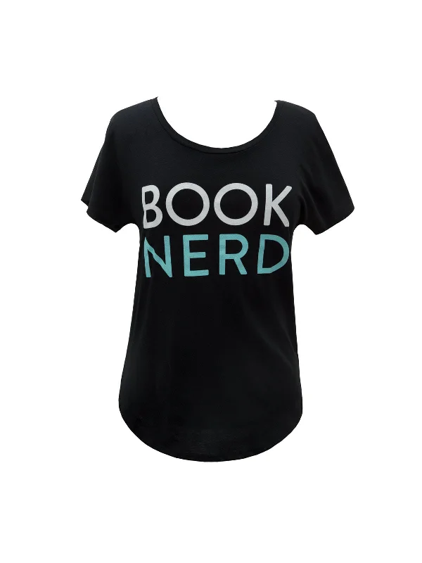 Book Nerd Women’s Relaxed Fit T-Shirt Sequined Glittery Shiny
