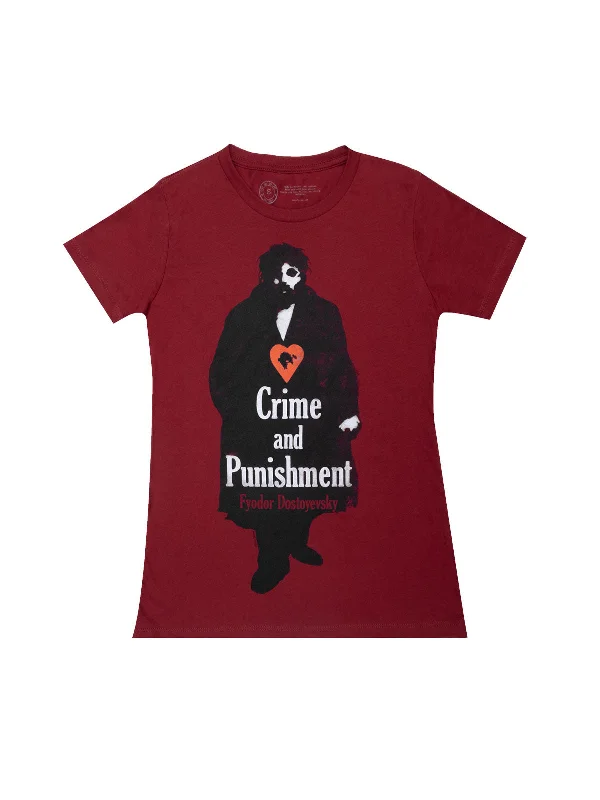 Crime and Punishment Women's Crew T-Shirt Knit Fabric Woven Fabric Fleece Fabric