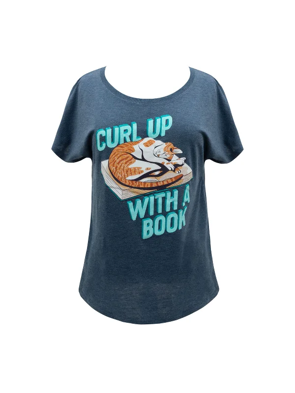 Curl Up with a Book Women’s Relaxed Fit T-Shirt Nylon Fabric Polyester Fabric Spandex Fabric Curl Up with a Book Women’s Relaxed Fit T-Shirt Nylon Fabric Polyester Fabric Spandex Fabric