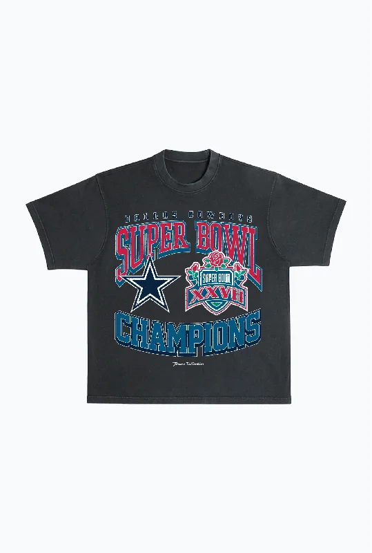 Dallas Cowboys Vintage Super Bowl '93 Heavyweight Pigment Dye T-Shirt - Black