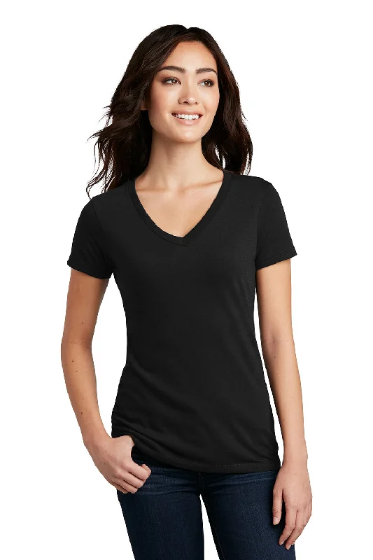 District Womens Perfect Blend Short Sleeve V-Neck T-Shirt - Black