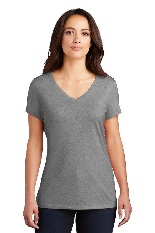 District Womens Perfect Tri Short Sleeve V-Neck T-Shirt - Grey Frost