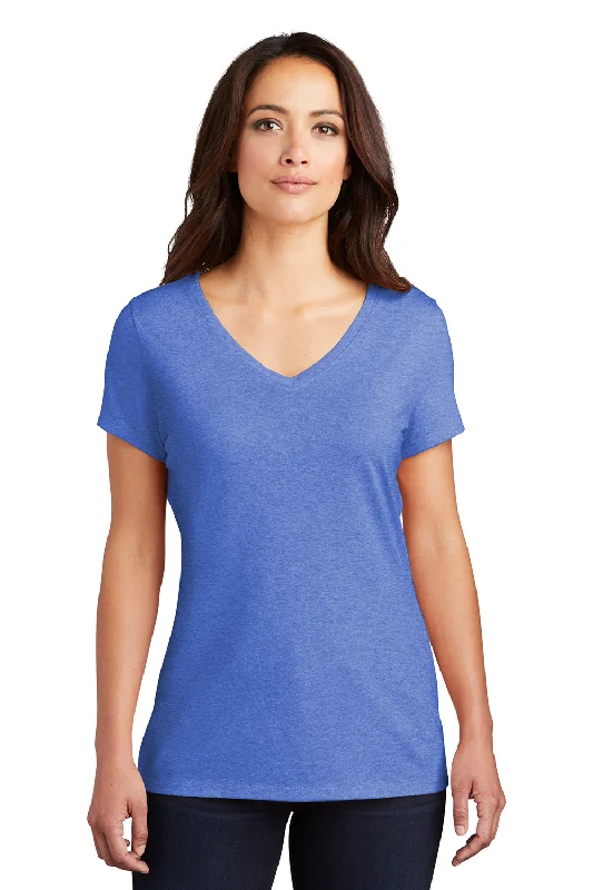 District Womens Perfect Tri Short Sleeve V-Neck T-Shirt - Royal Blue Frost