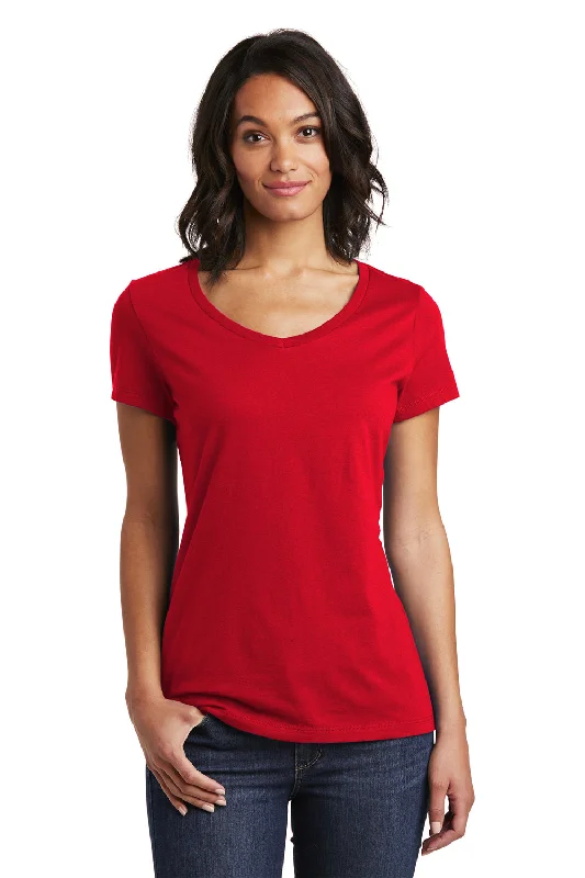 District Womens Very Important Short Sleeve V-Neck T-Shirt - Classic Red