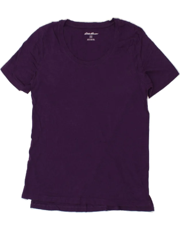 EDDIE BAUER Womens T-Shirt Top UK 10 Small Purple Cotton