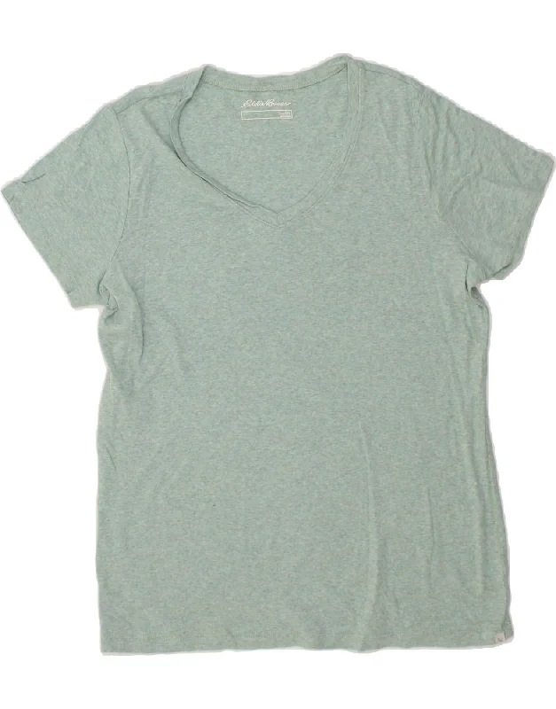 EDDIE BAUER Womens T-Shirt Top UK 20 2XL Green Cotton