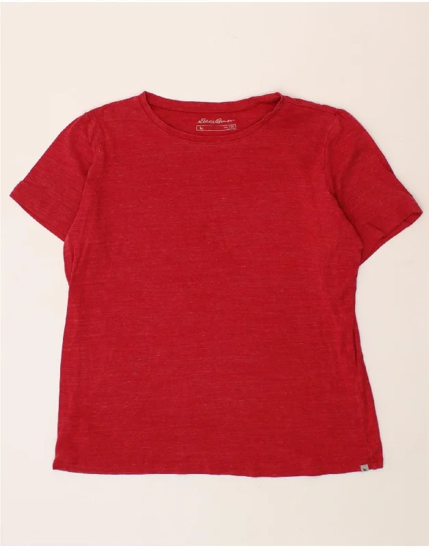 EDDIE BAUER Womens T-Shirt Top UK 20 2XL Red Cotton