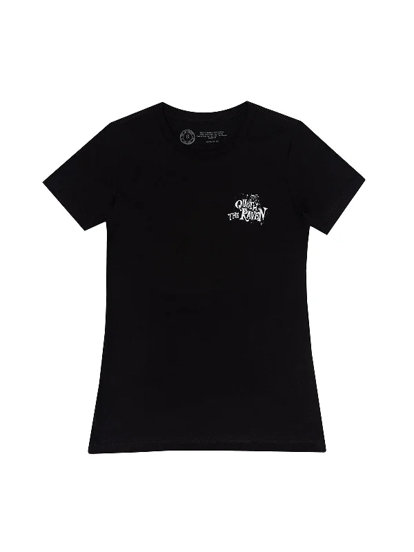 Edgar Allan Poe Nevermore Raven Women's Crew T-Shirt Spandex Blend Rayon Blend Denim Blend