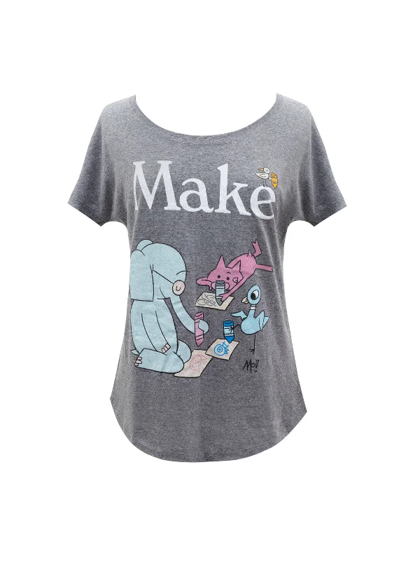 ELEPHANT & PIGGIE Make Women’s Relaxed Fit T-Shirt Notch Collar Peter Pan Collar Cowl Neck ELEPHANT & PIGGIE Make Women’s Relaxed Fit T-Shirt Notch Collar Peter Pan Collar Cowl Neck