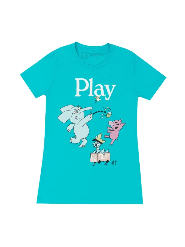 ELEPHANT & PIGGIE Play Women's Crew T-Shirt Hooded Caped Shawl Collar