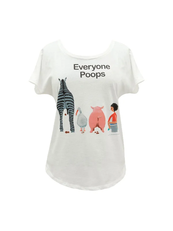 Everyone Poops Women’s Relaxed Fit T-Shirt Handmade Hand-knitted Hand-woven