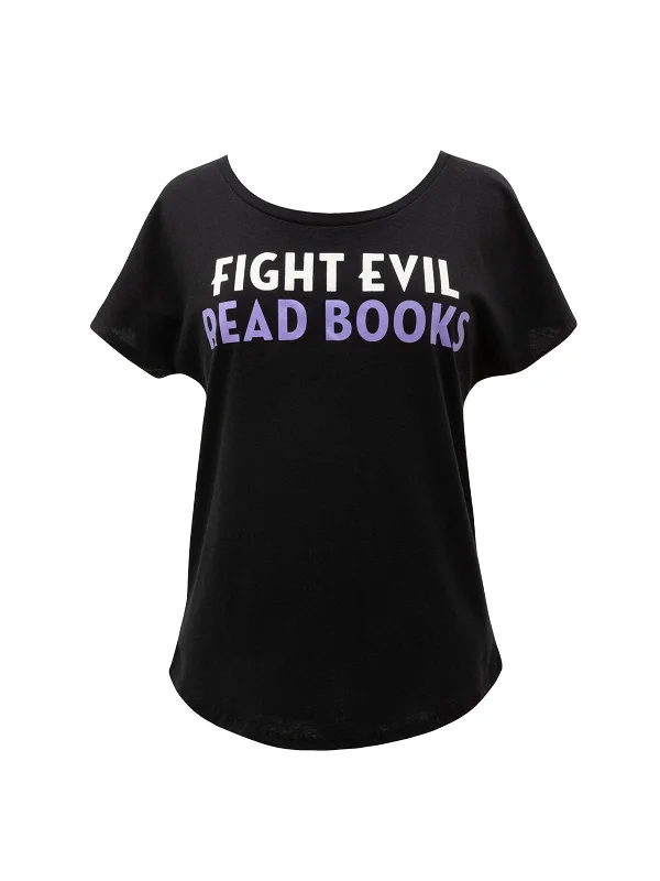 Fight Evil, Read Books Women’s Relaxed Fit T-Shirt Chenille Blend Fleece Blend Nylon Blend Fight Evil, Read Books Women’s Relaxed Fit T-Shirt Chenille Blend Fleece Blend Nylon Blend