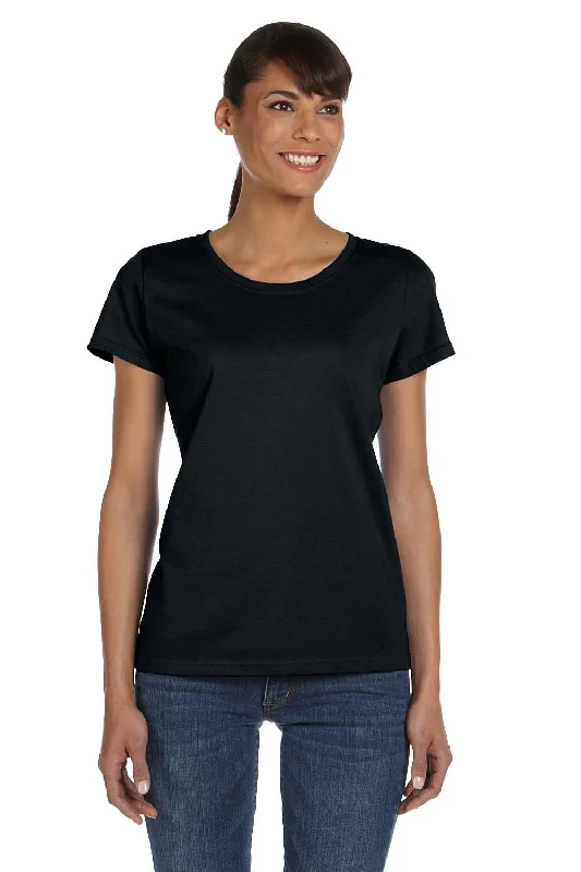 Fruit Of The Loom Womens HD Jersey Short Sleeve Crewneck T-Shirt - Black