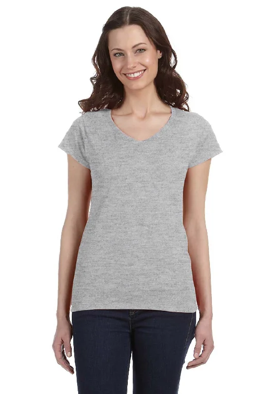 Gildan Womens Softstyle Short Sleeve V-Neck T-Shirt - Sport Grey