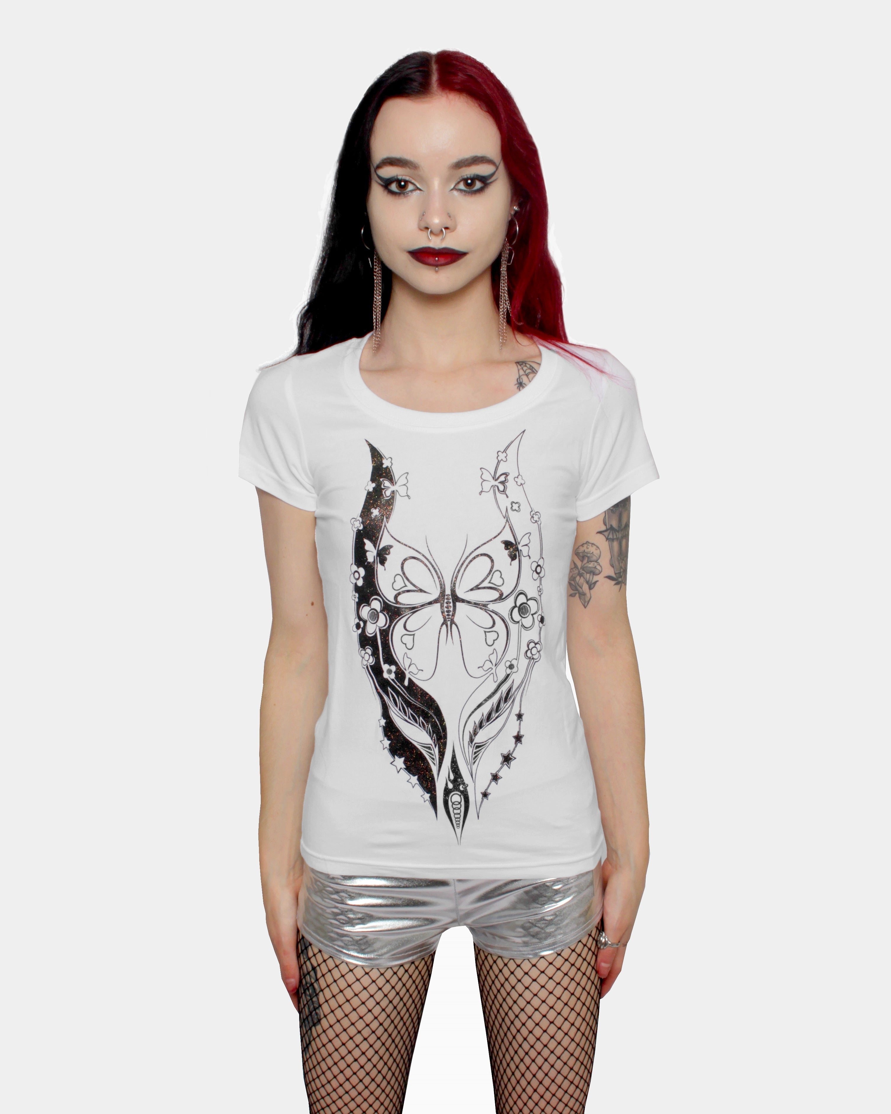 BLOSSOM LOGO GLITER T-SHIRT WOMENS Cozy Warm Stylish