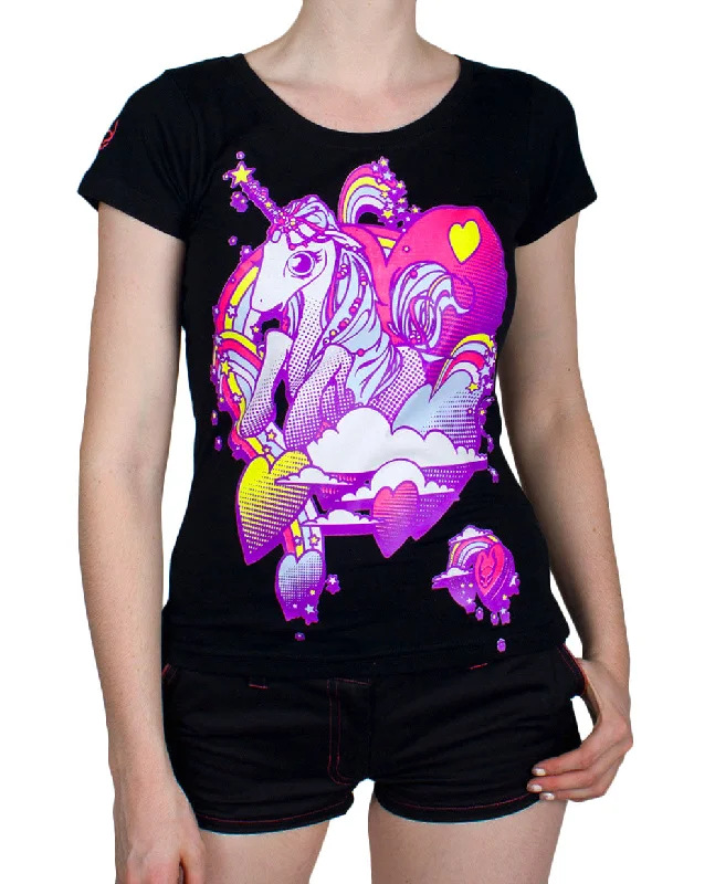 GIRLS UNICORN T-SHIRT Polka Dot Checkered Tartan