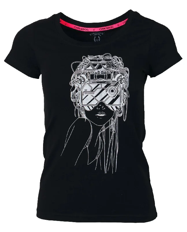 GIRLS VIRTUAL GIRL T-SHIRT Houndstooth Herringbone Solid