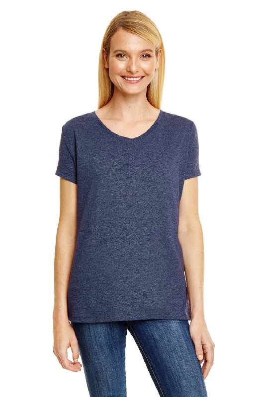 Hanes Womens X-Temp FreshIQ Moisture Wicking Short Sleeve V-Neck T-Shirt - Navy Blue