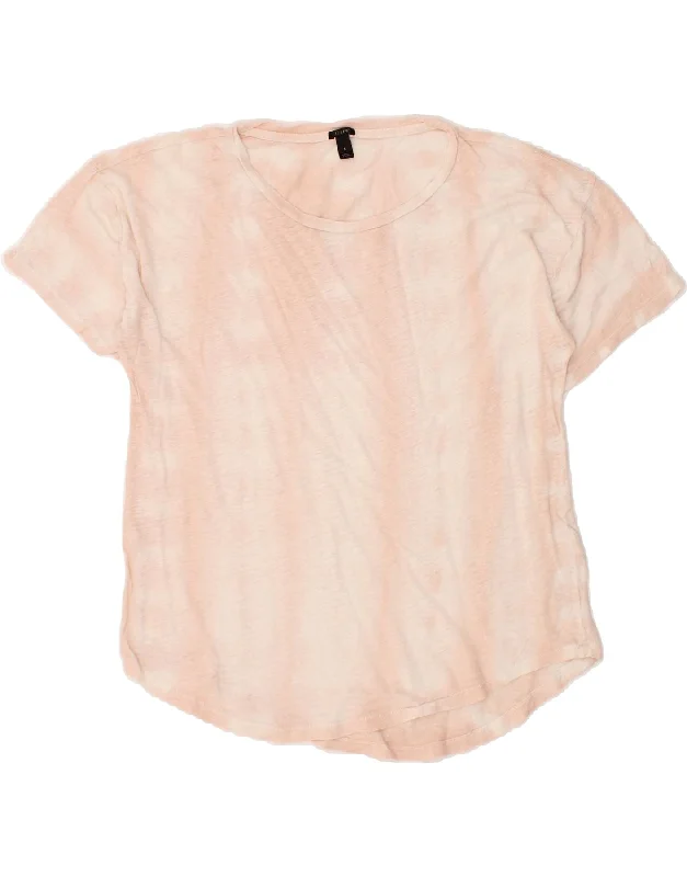 J. CREW Womens T-Shirt Top UK 16 Large Pink Tie Dye Linen