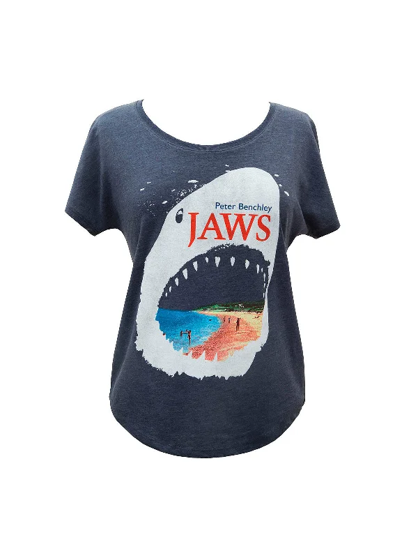 Jaws Women’s Relaxed Fit T-Shirt Welt Pockets Slit Pockets Flap Pockets